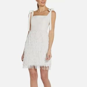 New/never worn & with tags. Aidan Mattox white bridal mini dress